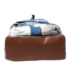 Pre Owned Marc Jacobs Multicolor Denim Patchwork Biker Backpack