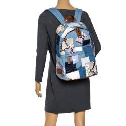 Marc Jacobs Multicolor Denim Patchwork Biker Backpack