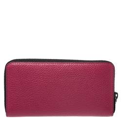 Marc Jacobs Raspberry Pink Leather Gotham Zip Around Wallet