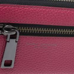Marc Jacobs Raspberry Pink Leather Gotham Zip Around Wallet