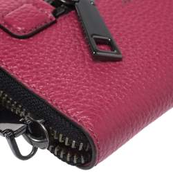 Marc Jacobs Raspberry Pink Leather Gotham Zip Around Wallet