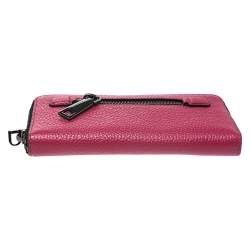 Marc Jacobs Raspberry Pink Leather Gotham Zip Around Wallet