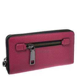 Marc Jacobs Raspberry Pink Leather Gotham Zip Around Wallet