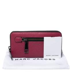 Marc Jacobs Raspberry Pink Leather Gotham Zip Around Wallet