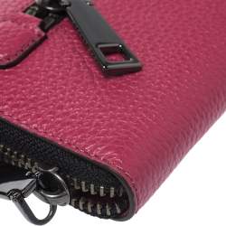 Marc Jacobs Raspberry Pink Leather Gotham Zip Around Wallet