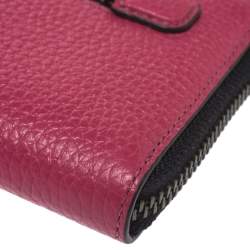 Marc Jacobs Raspberry Pink Leather Gotham Zip Around Wallet