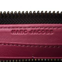 Marc Jacobs Raspberry Pink Leather Gotham Zip Around Wallet