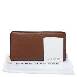 Marc Jacobs Caramel Brown Leather Zip Around Wallet