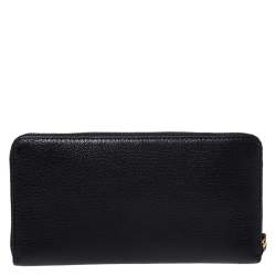 Pre Owned Marc Jacobs Black Leather Zip Around Wallet