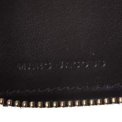 Pre Owned Marc Jacobs Blue Denim Patchwork Wristlet Zip Around Wallet