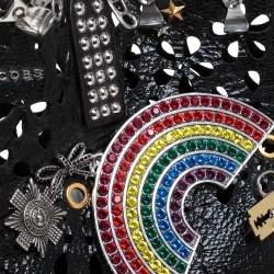 Pre Owned Marc Jacobs Black Laser Cut Leather Embellished Wingman Tote