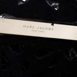 Pre Owned Marc Jacobs Black Laser Cut Leather Embellished Wingman Tote
