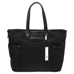 Pre Owned Marc Jacobs Black Nylon and Leather Preppy Nylon Eliz-a-Baby Diaper Bag