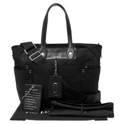 Pre Owned Marc Jacobs Black Nylon and Leather Preppy Nylon Eliz-a-Baby Diaper Bag