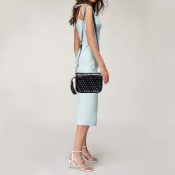 Pre Owned Marc Jacobs Black Patent Leather Jewel Embellished Courier Crossbody Bag