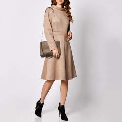 Pre Owned Marc Jacobs Pale Brown Leather Double Link 27 Shoulder Bag