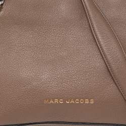 Pre Owned Marc Jacobs Pale Brown Leather Double Link 27 Shoulder Bag