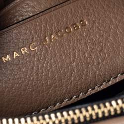 Pre Owned Marc Jacobs Pale Brown Leather Double Link 27 Shoulder Bag