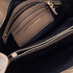 Pre Owned Marc Jacobs Pale Brown Leather Double Link 27 Shoulder Bag
