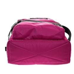 Pre Owned Marc Jacobs Pink/Black Nylon And Leather Medium Backpack