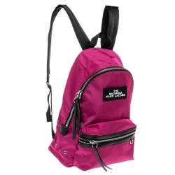 Pre Owned Marc Jacobs Pink/Black Nylon And Leather Medium Backpack
