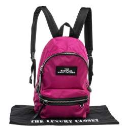 Pre Owned Marc Jacobs Pink/Black Nylon And Leather Medium Backpack