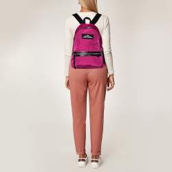 Pre Owned Marc Jacobs Pink/Black Nylon And Leather Medium Backpack