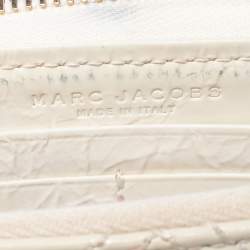 Marc Jacobs Cream Patent Leather Double Pocket Wallet
