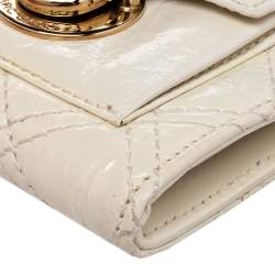 Marc Jacobs Cream Patent Leather Double Pocket Wallet