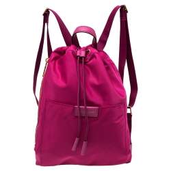 Marc Jacobs Magenta Nylon Active Drawstring Backpack 