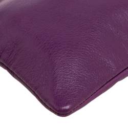 Pre Owned Marc Jacobs Purple Leather Zip Pouch