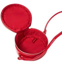 Pre Owned Marc Jacobs Red Patent Leather Round Crossbody Bag