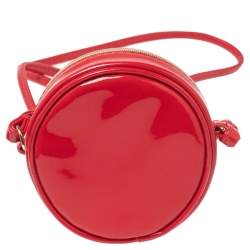 Pre Owned Marc Jacobs Red Patent Leather Round Crossbody Bag