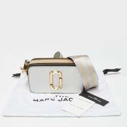 Pre Owned Marc Jacobs Silver/Gold Saffiano Leather Snapshot Camera Crossbody Bag