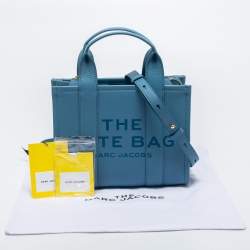 Pre Owned Marc Jacobs Blue Leather Mini Tote Bag