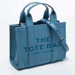 Pre Owned Marc Jacobs Blue Leather Mini Tote Bag