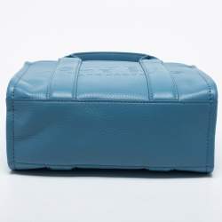Pre Owned Marc Jacobs Blue Leather Mini Tote Bag