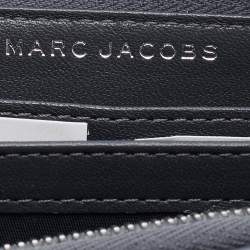 Pre Owned Marc Jacobs Dark Grey Quilted Leather Zip Continental Wallet