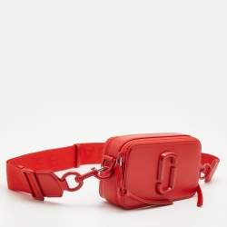 Pre Owned Marc Jacobs Red Glossy Leather Snapshot Camera Crossbody Bag