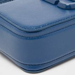 Pre Owned Marc Jacobs Blue Leather Snapshot Camera Crossbody Bag