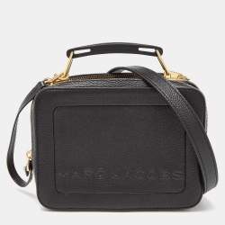 Marc Jacobs Black Leather The Box 20 Top Handle Bag
