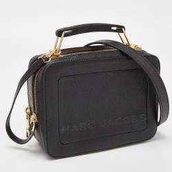Marc Jacobs Black Leather The Box 20 Top Handle Bag