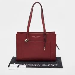 Pre Owned Marc Jacobs Burgundy Leather Work Tote
