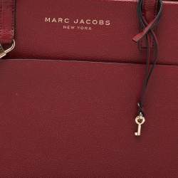Pre Owned Marc Jacobs Burgundy Leather Work Tote