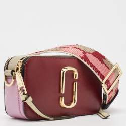 Pre Owned Marc Jacobs Red/Pink Saffiano Leather Snapshot Camera Crossbody Bag