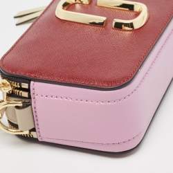 Pre Owned Marc Jacobs Red/Pink Saffiano Leather Snapshot Camera Crossbody Bag