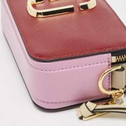 Pre Owned Marc Jacobs Red/Pink Saffiano Leather Snapshot Camera Crossbody Bag