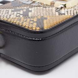 Marc Jacobs Tri Color Python Embossed Leather Snapshot Camera Crossbody Bag