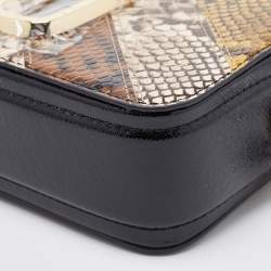 Marc Jacobs Tri Color Python Embossed Leather Snapshot Camera Crossbody Bag