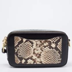 Marc Jacobs Tri Color Python Embossed Leather Snapshot Camera Crossbody Bag